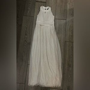Lux II Sparkle Halter Prom Dress in White